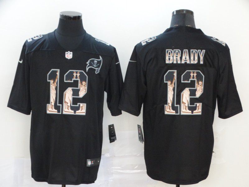 Men Tampa Bay Buccaneers #12 Brady Black Goddess fashion Edition Nike NFL Jerseys
